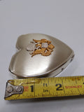 Vtg WW2 TRUEART Sterling Silver US Army Sweetheart Heart Shaped Compact Nice