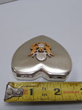 Vtg WW2 TRUEART Sterling Silver US Army Sweetheart Heart Shaped Compact Nice