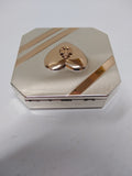 Vtg WW2 Sterling Silver US Navy Sweetheart Gold Accent Octagonal Compact Nice
