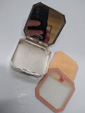 Vtg WW2 Sterling Silver US Navy Sweetheart Gold Accent Octagonal Compact Nice