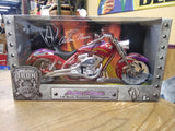 NIB Arlen Ness Iron Legends Custom Motorcycles 1/6 Scale Red and Purple Chopper