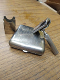 Vtg GEM Single Edge 2 Piece Safety Travel Razor Lot With Case Blade Bank Nice!