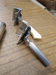 Vtg GEM Single Edge 2 Piece Safety Travel Razor Lot With Case Blade Bank Nice!