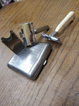 Vtg GEM Single Edge 2 Piece Safety Travel Razor Lot With Case Blade Bank Nice!