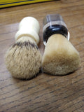 Vtg 2 Piece Shaving Brush Lot Ever Ready Lucite Nylon Boar Bristle Made In USA