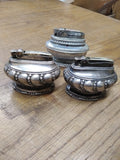 Vtg 1950's 3 Pc Cigarette Table Lighter Lot Silver Plate Ronson Crown Supreme