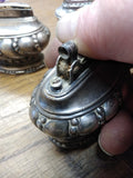 Vtg 1950's 3 Pc Cigarette Table Lighter Lot Silver Plate Ronson Crown Supreme