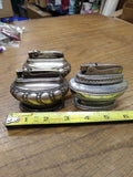 Vtg 1950's 3 Pc Cigarette Table Lighter Lot Silver Plate Ronson Crown Supreme