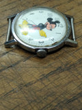Vtg Walt Disney Productions Mickey Mouse Wind Up Wrist Watch Yellow Hands 1970's