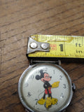 Vtg Walt Disney Productions Mickey Mouse Wind Up Wrist Watch Yellow Hands 1970's