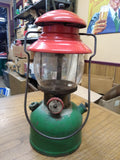 Vtg 1950 Coleman 200 Christmas Single Mantle Red Green Lantern Made USA Pyrex