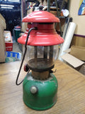 Vtg 1950 Coleman 200 Christmas Single Mantle Red Green Lantern Made USA Pyrex
