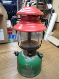 Vtg 1950 Coleman 200 Christmas Single Mantle Red Green Lantern Made USA Pyrex
