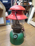 Vtg 1950 Coleman 200 Christmas Single Mantle Red Green Lantern Made USA Pyrex