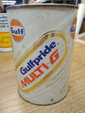 Vtg Original Gulfpride Multi Grade All Weather 1 Quart Oil Full Can Very Good