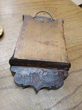 Antique Elgin Civil War Era Pocket Watch Folk Art Hand Carved Wood Case 15 J