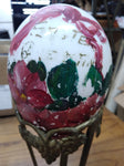 Antique Easter Hand Blown Glass Brass Stand 14" Tall Table Decoration 1890's