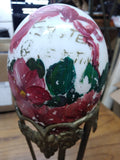 Antique Easter Hand Blown Glass Brass Stand 14" Tall Table Decoration 1890's