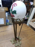 Antique Easter Hand Blown Glass Brass Stand 14" Tall Table Decoration 1890's