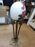 Antique Easter Hand Blown Glass Brass Stand 14" Tall Table Decoration 1890's