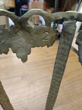 Antique Easter Hand Blown Glass Brass Stand 14" Tall Table Decoration 1890's