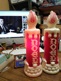 Vtg Empire 4 Piece Lighted Noel Candles Blow Mold Christmas 13" Working!