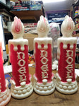 Vtg Empire 4 Piece Lighted Noel Candles Blow Mold Christmas 13" Working!