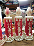 Vtg Empire 4 Piece Lighted Noel Candles Blow Mold Christmas 13" Working!