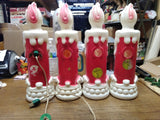 Vtg Empire 4 Piece Lighted Noel Candles Blow Mold Christmas 13" Working!