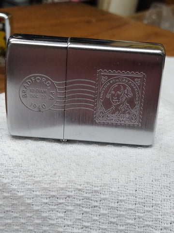 Vtg 1999 Unfired Zippo Bradford Pa 1940 United States Postage Cigarette Lighter