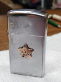 Vtg Zippo Slim 1964 Cigarette lighter Allegheny Ludlum Steel Polished Chrome