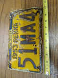 Vtg 1953 Pennsylvania License Plate Car Tag 51MA4 Exp 3 31 54 10"x6" Hot Rat Rod
