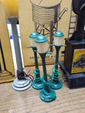 Vtg Marx Lot 0 Gauge Lamp Post Automatic Signal Telephon Pole Water Tower Box 65