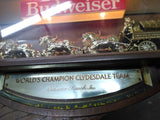 Vtg Budweiser Clock Wall light Anheuser Busch World's Champion Clydesdale Team