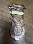 Vtg F.O.E. Fraternal Order Of Eagles Members Medal Gold Tone Metal & Celluloid