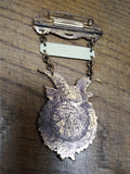 Vtg F.O.E. Fraternal Order Of Eagles Members Medal Gold Tone Metal & Celluloid