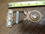 Vtg F.O.E. Fraternal Order Of Eagles Members Medal Gold Tone Metal & Celluloid