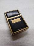 Vtg 1993 Zippo Cigarette Lighter Ultralite Black/Gold Engraved V.W.S. Nice Snap!