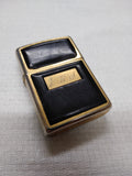 Vtg 1993 Zippo Cigarette Lighter Ultralite Black/Gold Engraved V.W.S. Nice Snap!