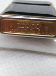 Vtg 1993 Zippo Cigarette Lighter Ultralite Black/Gold Engraved V.W.S. Nice Snap!