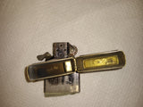 Vtg 1993 Zippo Cigarette Lighter Ultralite Black/Gold Engraved V.W.S. Nice Snap!