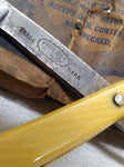 Vtg Antique Finedge Ostiso Straight Razor Original Box New York Nice Scales!