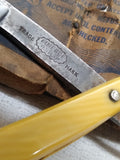 Vtg Antique Finedge Ostiso Straight Razor Original Box New York Nice Scales!
