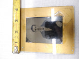 Vtg Antique Tin Type Photograph Of Man With Mustache Suit and Tie Under Glass