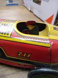 Vtg 1930's Marx Wind Up Tin Toy Boat Tail Racer Car #711 With Driver Lithograph