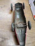 Vtg 1930's Marx Wind Up Tin Toy Boat Tail Racer Car #711 With Driver Lithograph