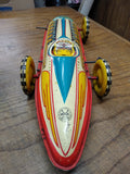Vtg 1930's Marx Wind Up Tin Toy Lithograph Boat Tail Racer Car Working Nice