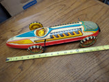 Vtg 1930's Marx Wind Up Tin Toy Lithograph Boat Tail Racer Car Working Nice