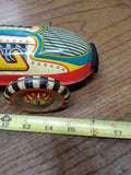 Vtg 1930's Marx Wind Up Tin Toy Lithograph Boat Tail Racer Car Working Nice