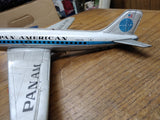 Vtg HAJI Pan American Tin Toy Clipper Jet Working Friction Motor Airplane Japan